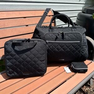 Vera Bradley Black Performance Twill Travel Set